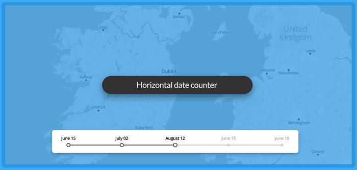 map animation - horizontal date counter
